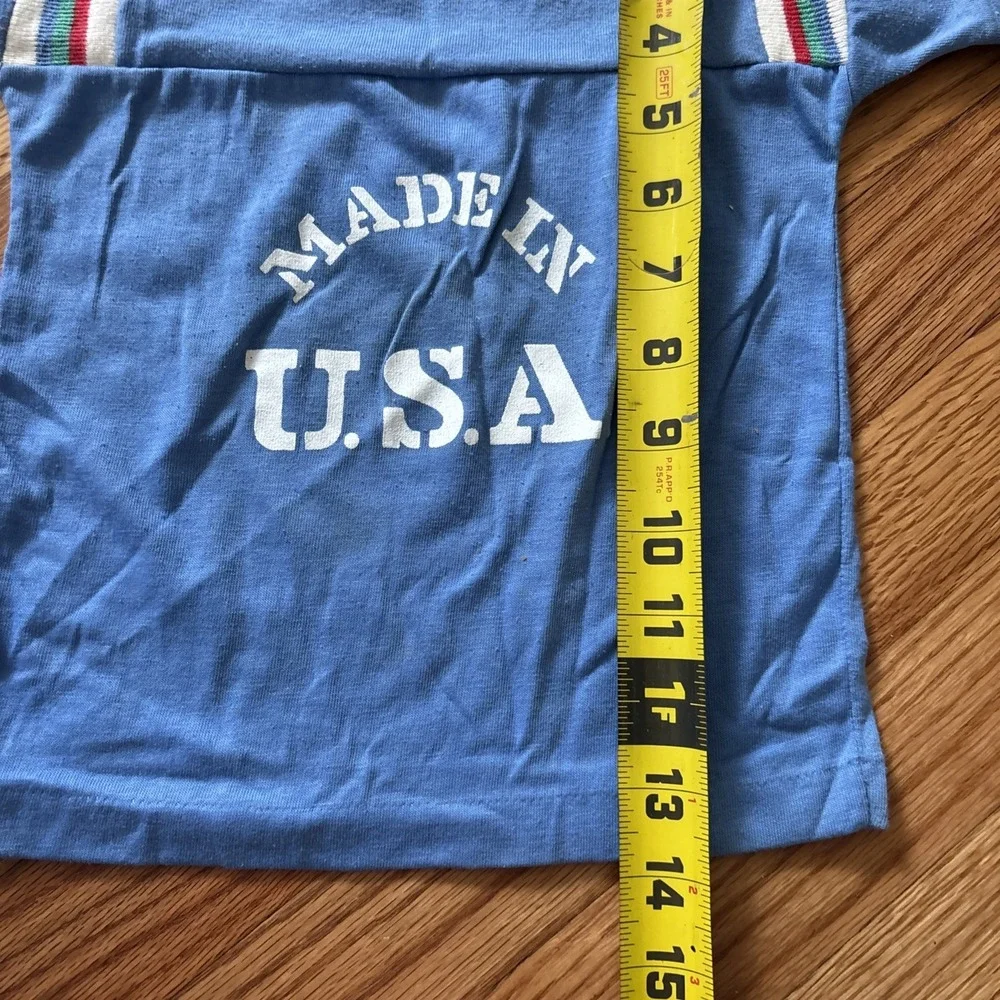 Vintage 80s Carter's Toddler 3T Striped Single Stitch Ringer T Shirt Made in USA